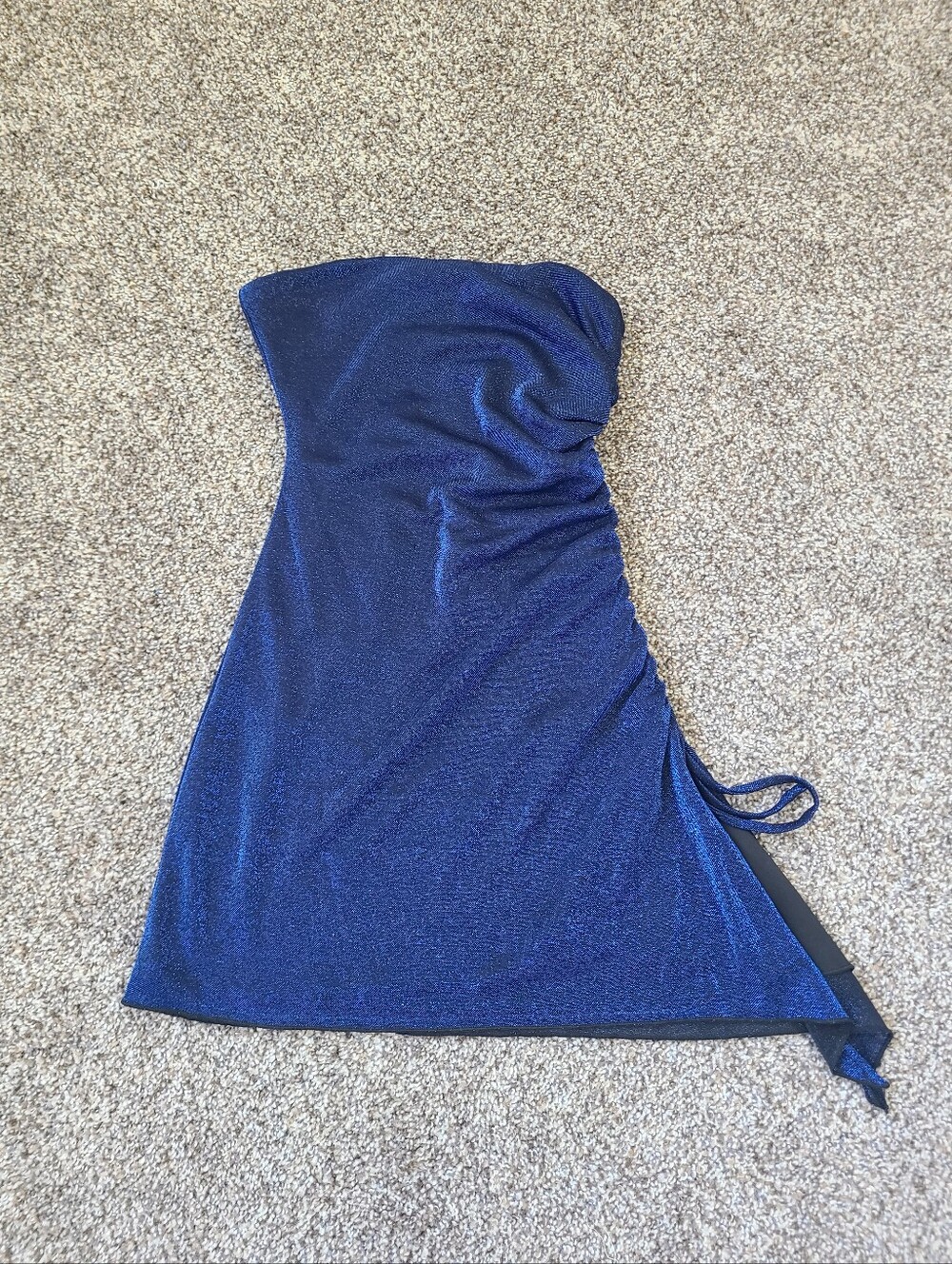 Princess Polly Blue Glitter Strapless Mini Dress Size 4 NWT